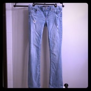 Express BarelyBoot Distressed Stella Low Rise Long